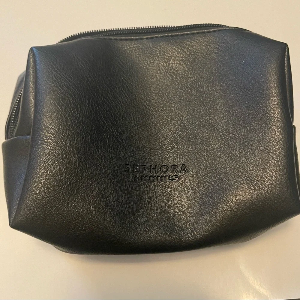 Sephora Black Faux-Leather makeup/cosmetic bag makeup, toiletries electronics